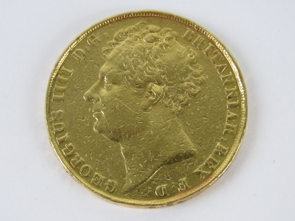 A 22ct gold George IV double sovereign dated 1823, initials B.P. - Image 2 of 6