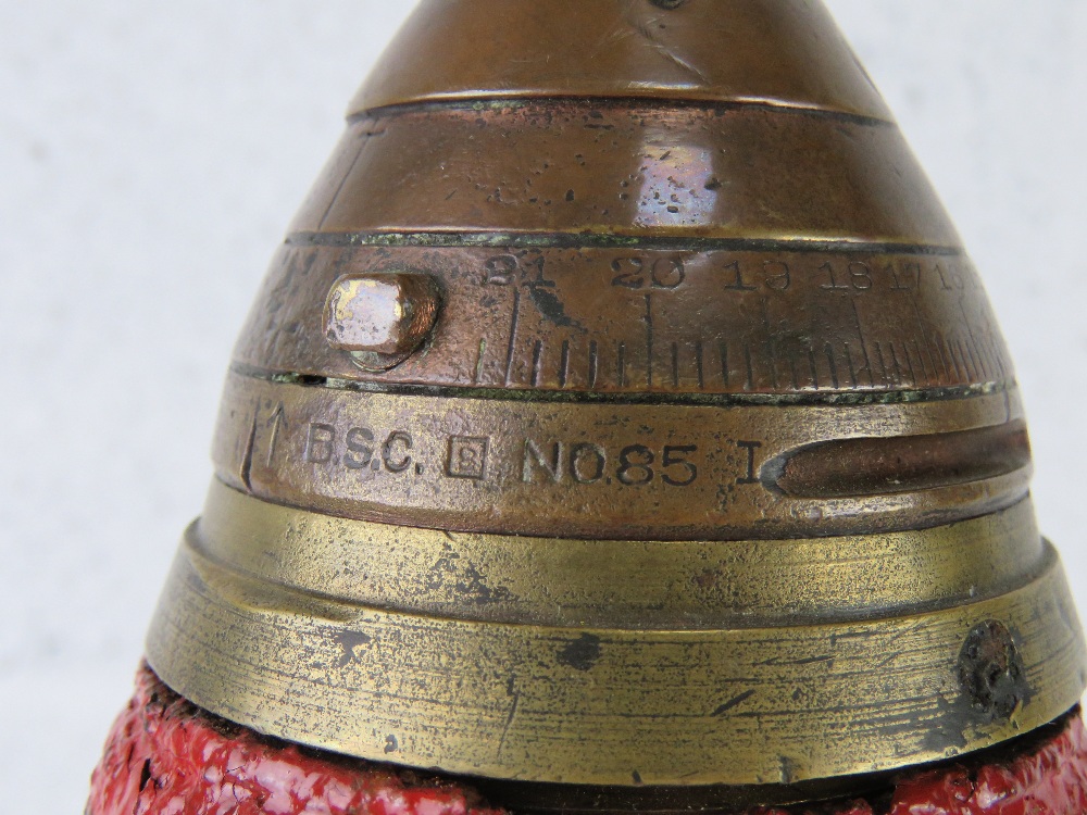 An inert WWI British 18pr shell, the hea - Image 3 of 3