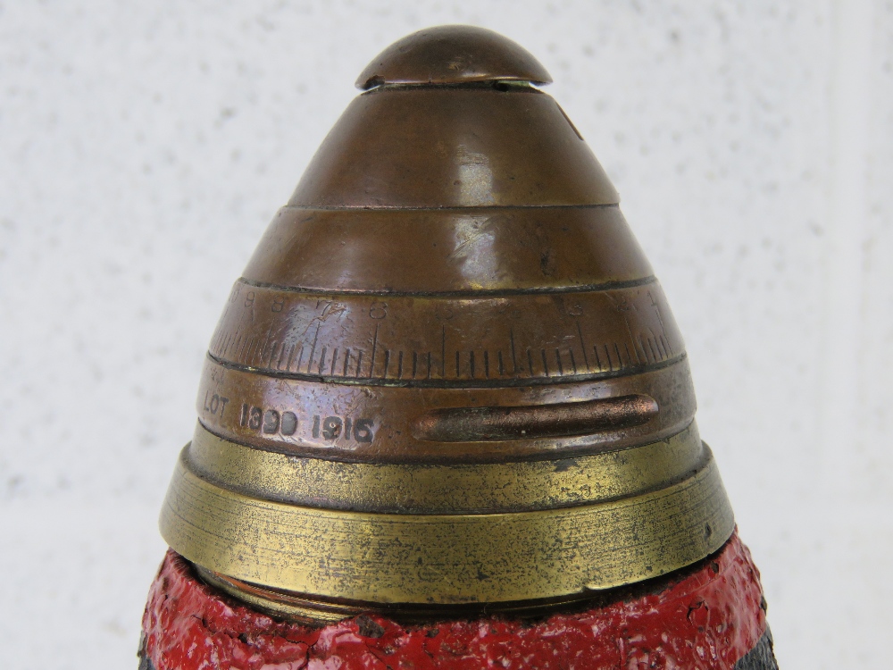 An inert WWI British 18pr shell, the hea - Image 2 of 3