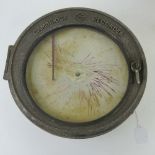A Cambridge recorder scientific wall mounted instrument having circular graph within chart No 614