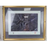 Signed print; Blitz on Liverpool by David E Bright, signed lower right in pencil,