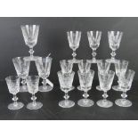 A set of three Edinburgh Crystal short wine glasses with set of eight matching Edinburgh Crystal