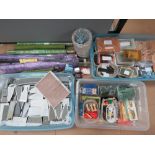 A large quantity of model railway diorama components inc track, figures, trees, etc.
