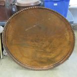 A large and impressive copper tabletop approx 98cm dia and weighing 8.