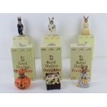 Royal Doulton Bunnykins; Six figurines in original boxes being 'Sleepy Time', 'Halloween', 'Cook ,