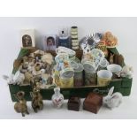 A Lladro figure of a rabbit together with other rabbit themed collectables and assorted items inc