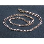 A 9ct gold box chain necklace, partial Russian hallmark, stamped 375, 4.4g.