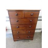 A good late 19th century mahogany chest of two short over four long drawers all with turned wooden