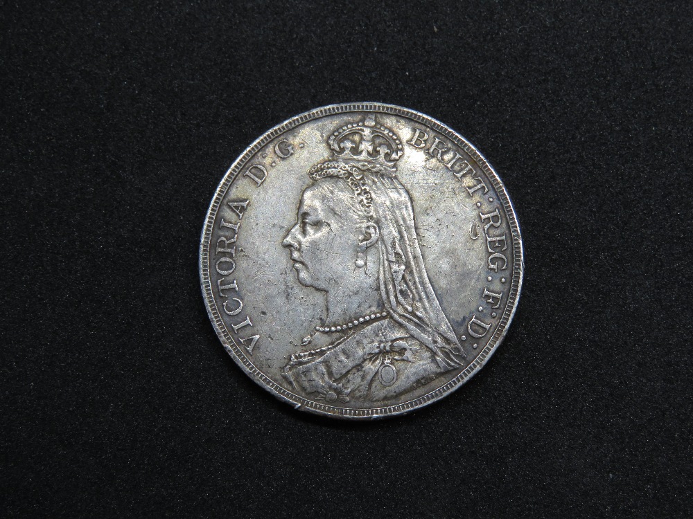 A 1676 Charles II silver half crown, a 1819 George III silver crown, a Victoria 1890 crown, - Image 6 of 11