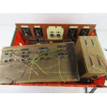 A quantity of model railway diorama makers control panels and wiring.