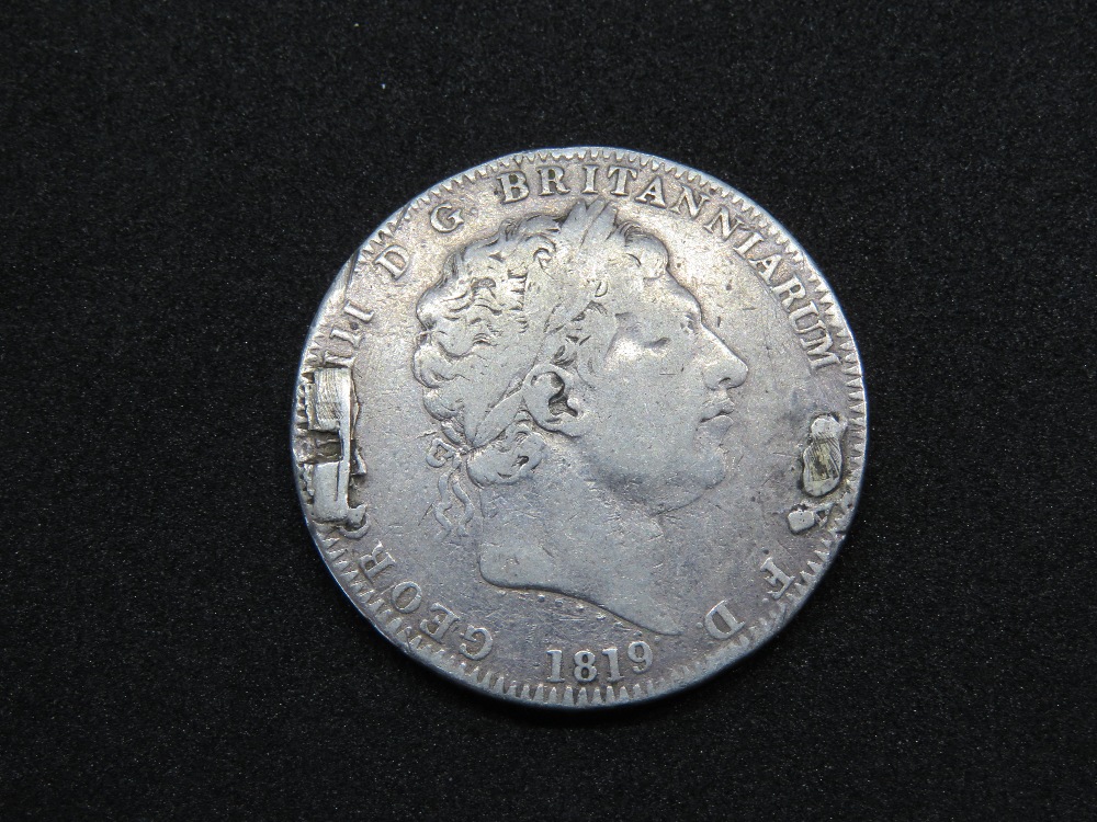 A 1676 Charles II silver half crown, a 1819 George III silver crown, a Victoria 1890 crown, - Image 2 of 11