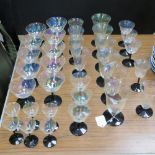 A quantity of lustre glassware inc wine glasses, champagne saucers, liqueurs, etc.