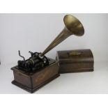 A Thomas A Edison Standard Phonograph bearing serial number 6164009 and dating to c1898,