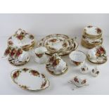 A Royal Albert Old Country Roses tea service including cake stand, sandwich plate, trios,