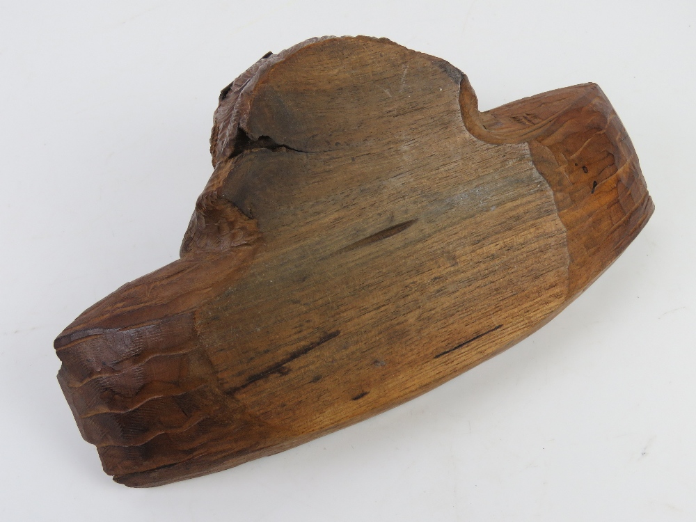 A black forest type carved wooden pen tray having beast peering over side of boat, - Image 5 of 7