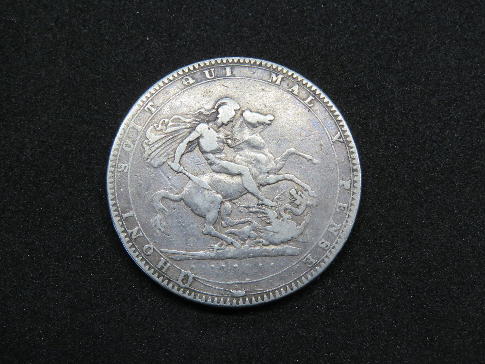 A 1676 Charles II silver half crown, a 1819 George III silver crown, a Victoria 1890 crown, - Image 3 of 11