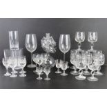 A set of four Chateau Pineraie wine glasses together with a quantity of other assorted glassware