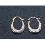 A pair of 9ct gold hoop earrings, stamped 375.