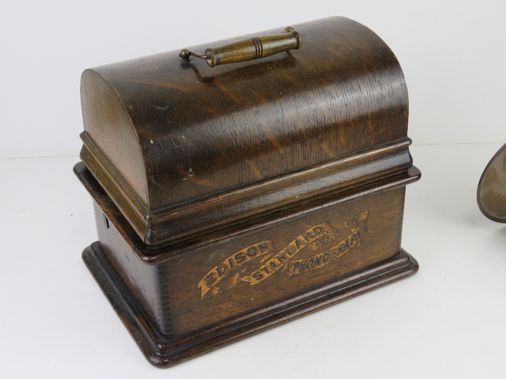 A Thomas A Edison Standard Phonograph bearing serial number 6164009 and dating to c1898, - Image 9 of 13