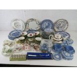 A quantity of assorted ceramics inc two Royal Albert single cups and saucers,