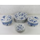 A blue and white Wedgwood dinner service 'Mikado' being eight dinner plates,