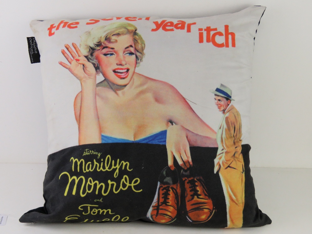 A large Marilyn Monroe themed cushion 'The Seven Year Itch' approx 50 x 50cm