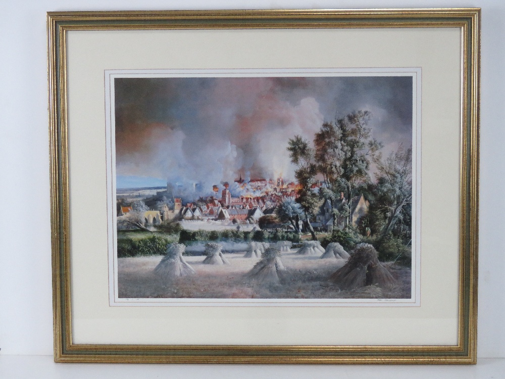 Peter Newcombe, signed limited edition print '800th Anniversary of Northamptons Charter', 72 of 100,