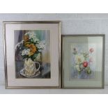 Two floral watercolours;