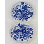 A Pair of Portmeirion "Harvest Blue" chargers each 34cm diameter