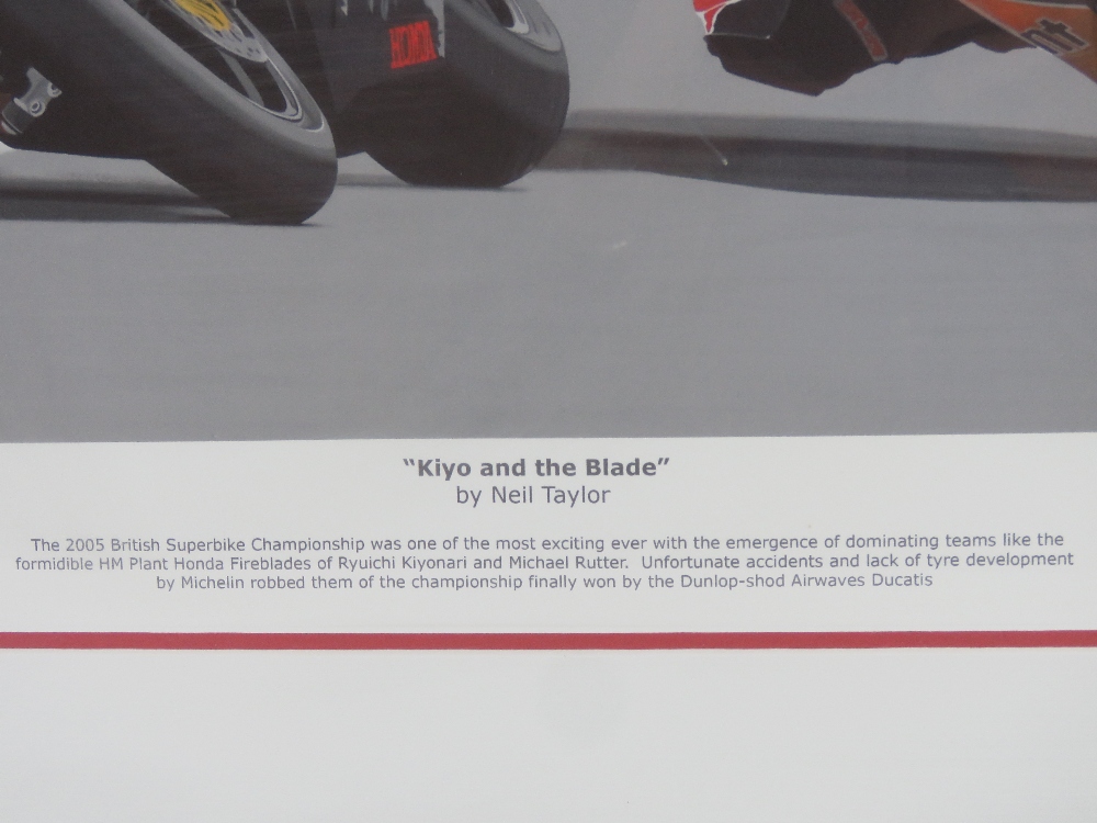 Signed limited edition print 'Kiyo and The Blade' by Neil Taylor being the 2005 British Super Bike - Image 4 of 4