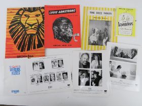 Theatre programmes inc The Lovebirds starring Jean Aubrey as Faye Sellars, The Lion King,