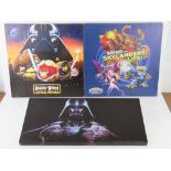 Three canvas prints inc Star Wars Angry Birds.