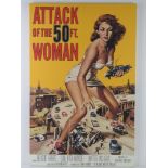 A movie poster canvas print 'Attack of the 50ft Woman' 52 x 80cm.