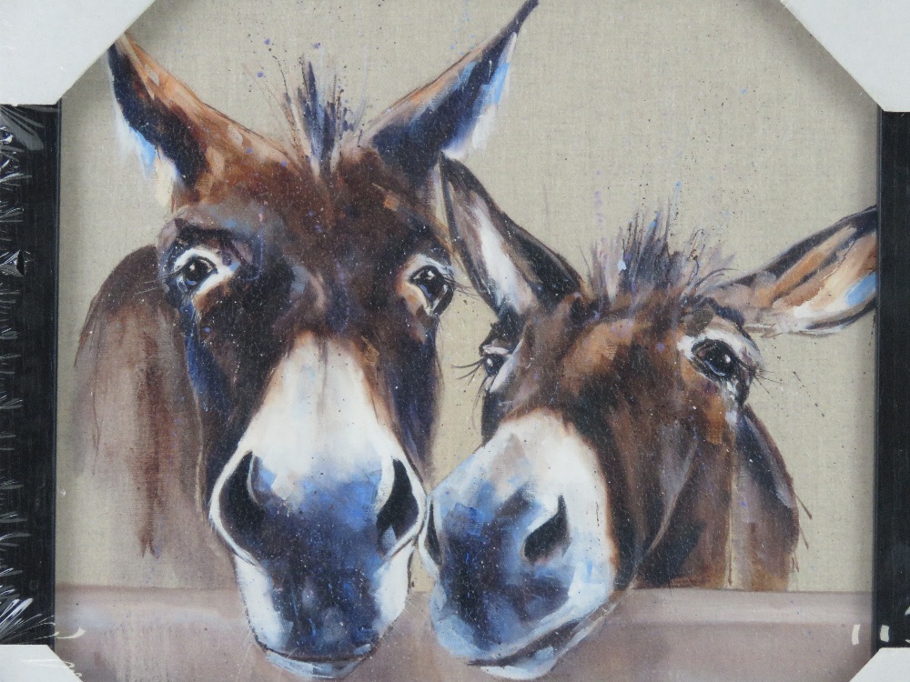 Print; Coffee and Cream by Louise Luton featuring two donkeys 33.5 x 33.5cm. - Image 2 of 3