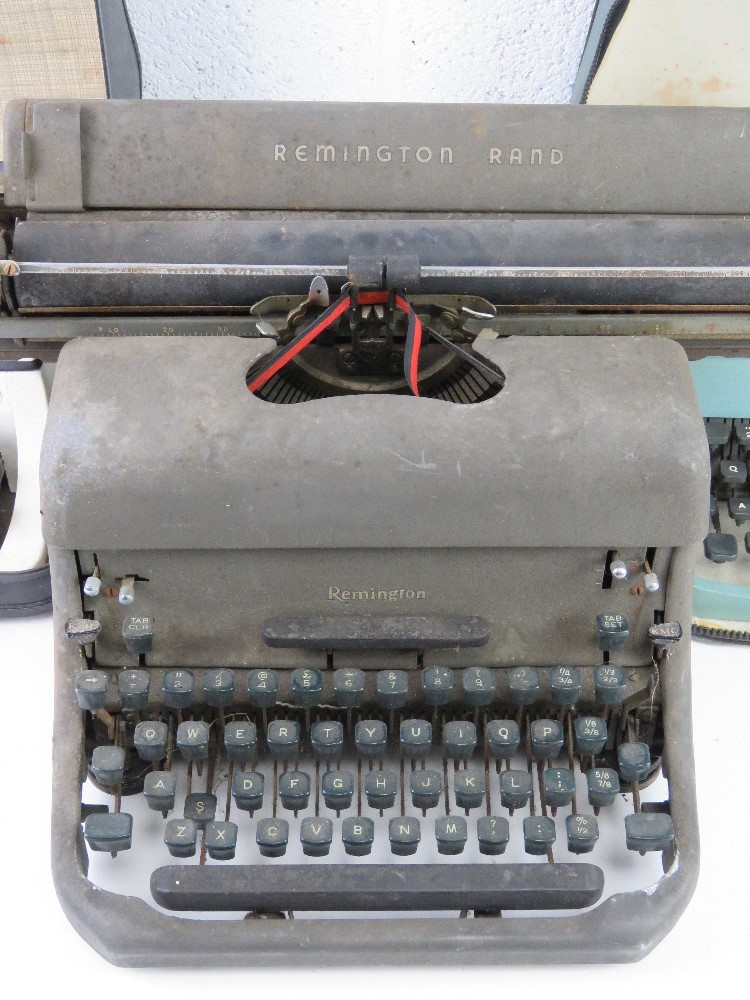 Three vintage typewriters inc Remington Rand, Olivetti and Lilliput. - Image 2 of 4