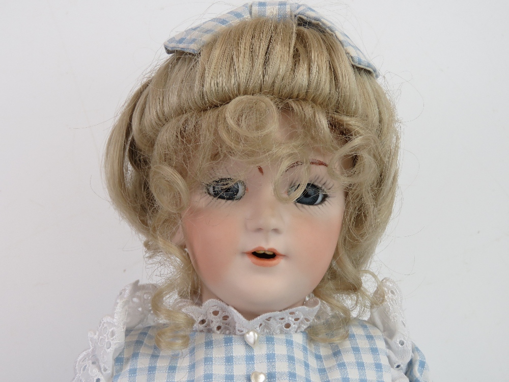 A handmade 20th century bisque headed doll made using an antique doll mould, - Image 2 of 7