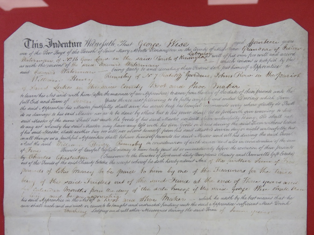 Apprenticeship Bond dated 17 June 1833. English. Main text partially printed. - Image 3 of 5