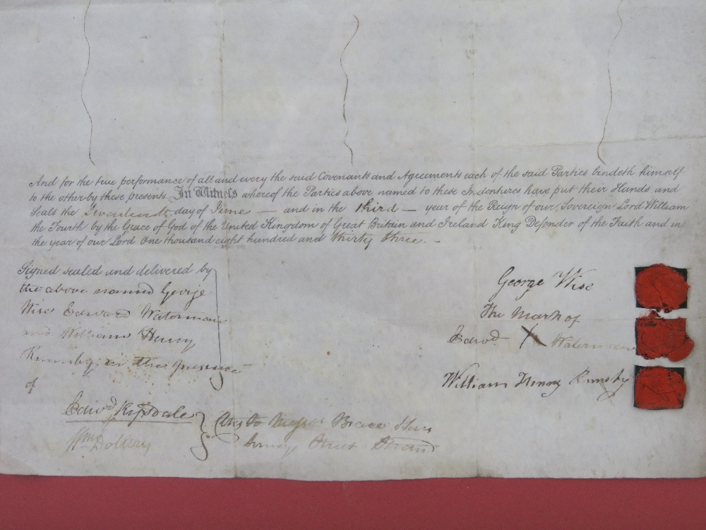 Apprenticeship Bond dated 17 June 1833. English. Main text partially printed. - Image 4 of 5