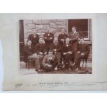 A black and white photograph of suited men entitled to mount City of Dublin Hospital 1897,