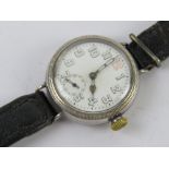 A early 20th century / WWI Zenith military style silver wristwatch,