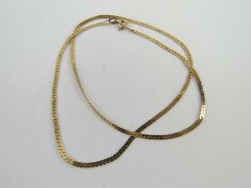 A 9ct rose gold articulated 'S' link chain, having London import hallmark, 40cm in length, 2.9g.