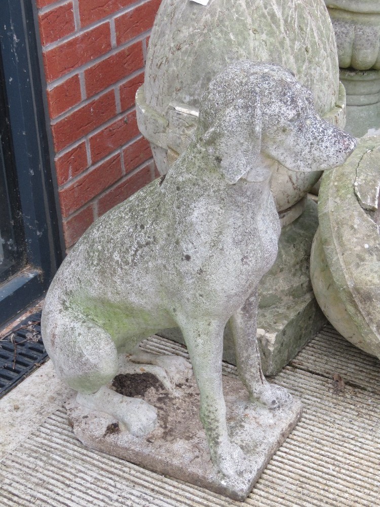 A pre-cast garden statue of a dog. - Image 2 of 2