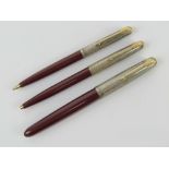 A Parker pen set comprising fountain pen with 'Parker 51' ink cartridge within,