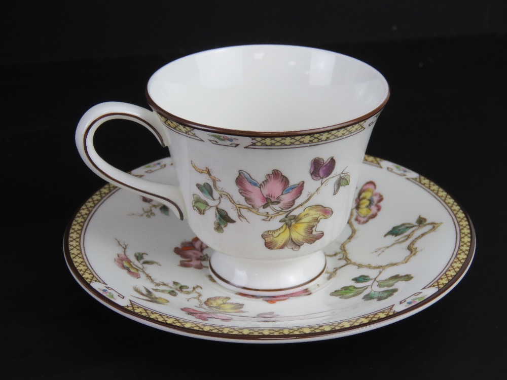 A Wedgwood Swallow pattern coffee pot, cream and sugar with six duos. - Image 4 of 4