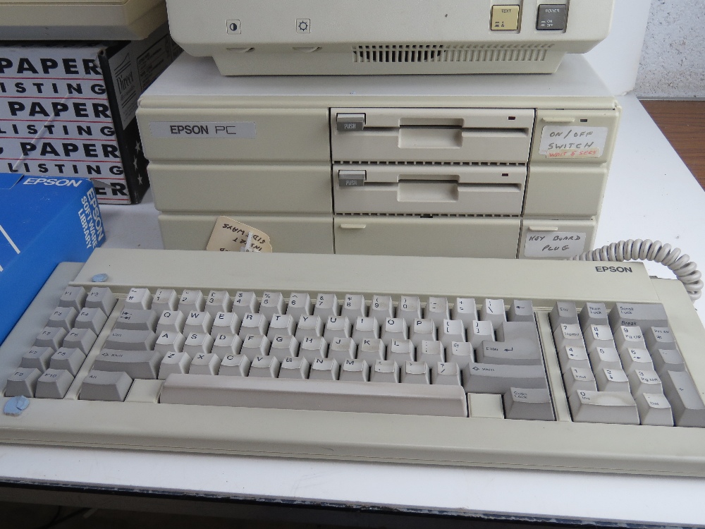 An Epson 1980s vintage PC with Taxan Super Vision monitor, Epson LX80 printer, - Image 2 of 8