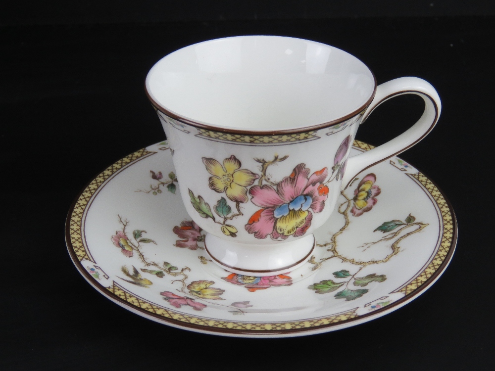 A Wedgwood Swallow pattern coffee pot, cream and sugar with six duos. - Image 2 of 4