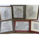 Maps; Six reproduction maps each from engravings by J.
