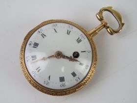 A delightful late 18th / early 19th century enamelled pocket watch bearing Russian? hallmark,
