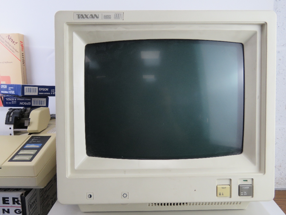 An Epson 1980s vintage PC with Taxan Super Vision monitor, Epson LX80 printer, - Image 3 of 8