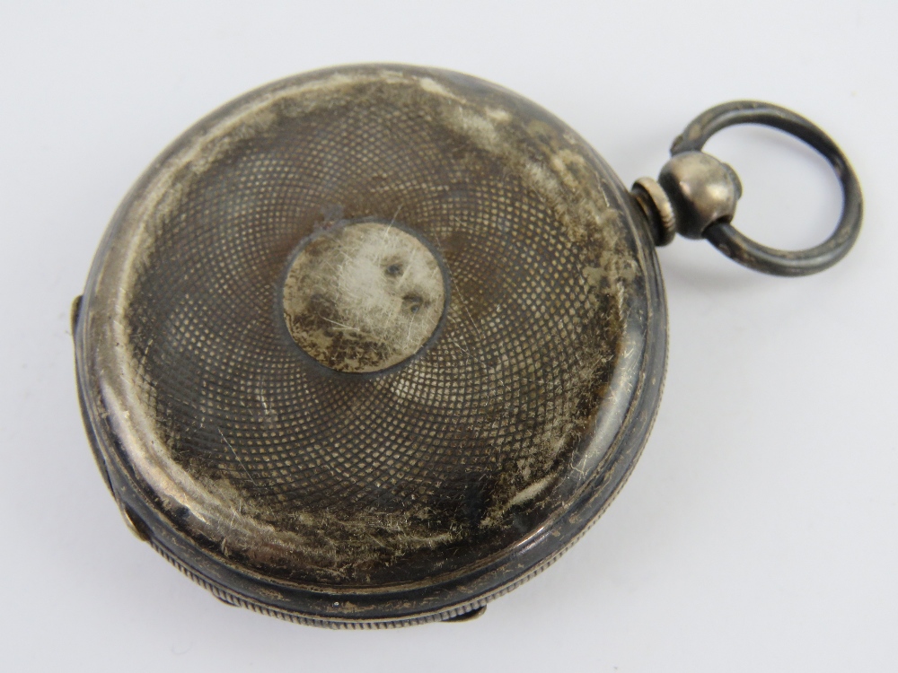 A HM silver key wind open face pocket watch marked Farringdon "G" REGd to the movement and to the - Image 5 of 11